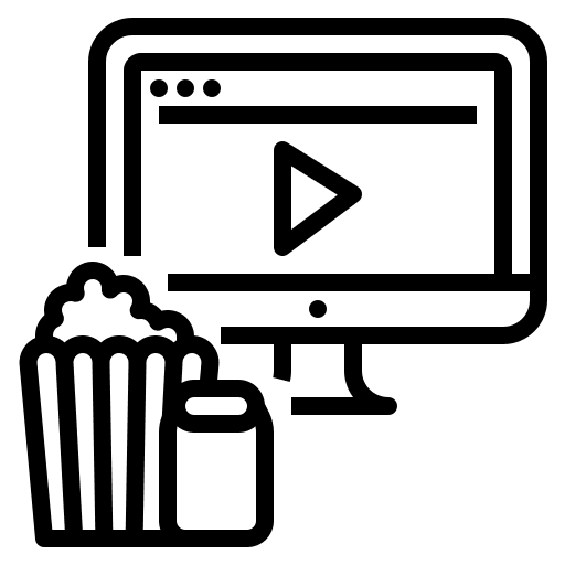 Movie hobbies and free time video player film icon