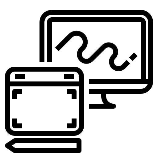 Drawing digital tablet graphic design icon