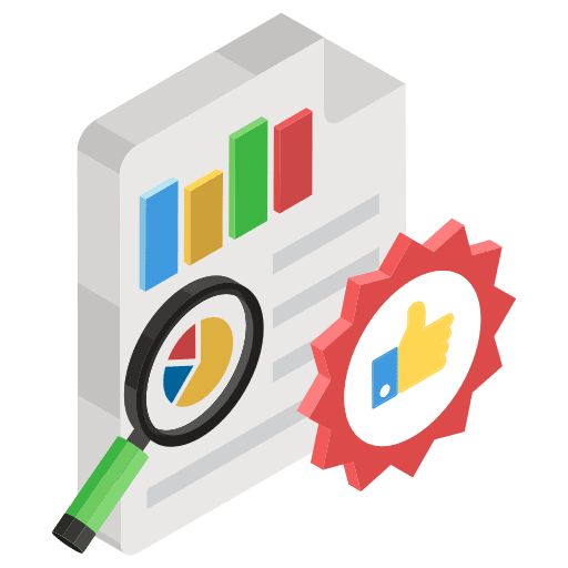 Assessment business and finance computer report icon