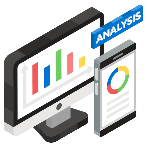 Data analysis statistics report pie chart big data icon