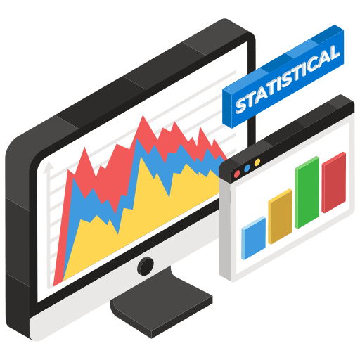 Data analysis computer seo and web search icon