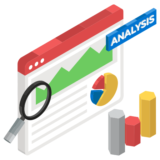 Data analysis webpage page business and finance icon