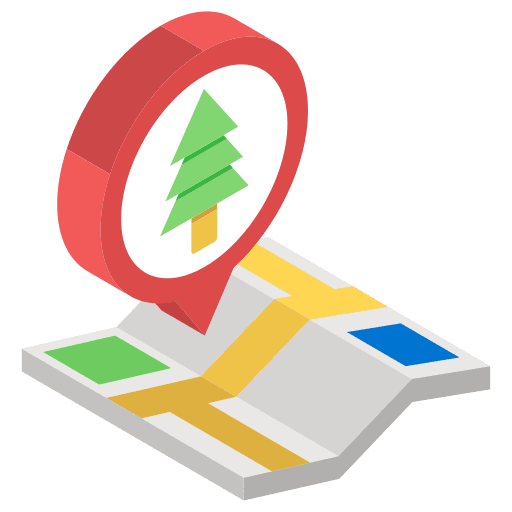 Park location map locator tree park location icon