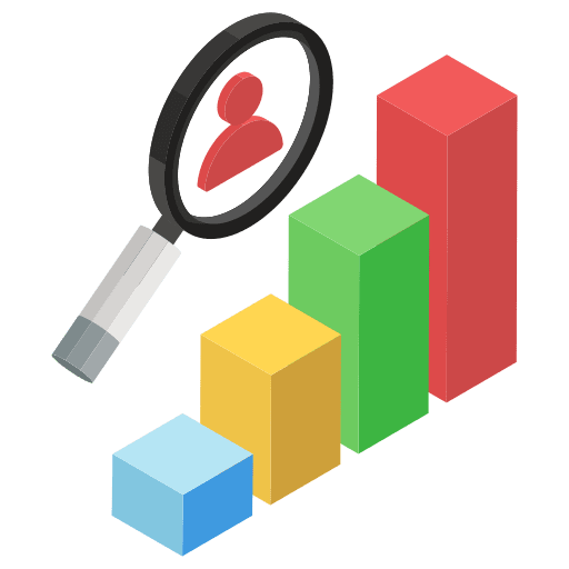 Research market analytics user icon