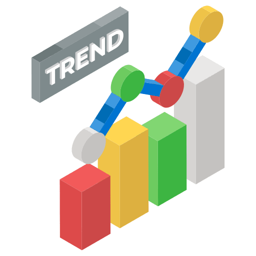 Trend chart decrease statistics icon