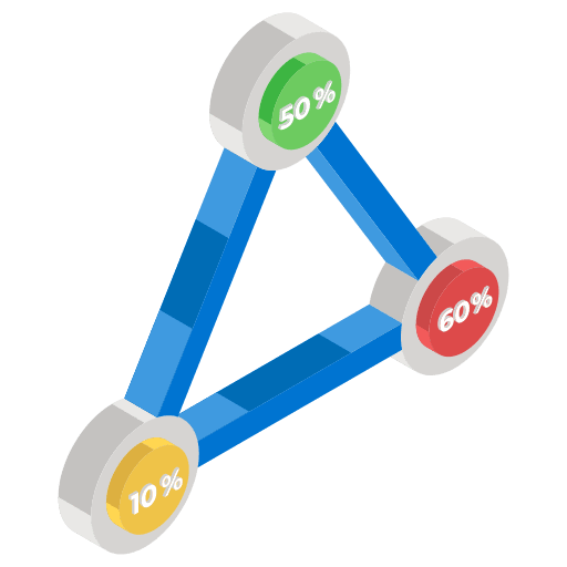 Chart triangle outline circles graphing icon