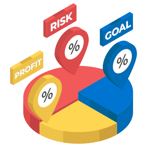 Pie chart graphical marketing business and finance icon