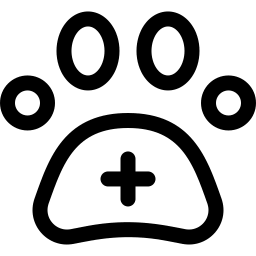 Paw veterinary animal pet care icon