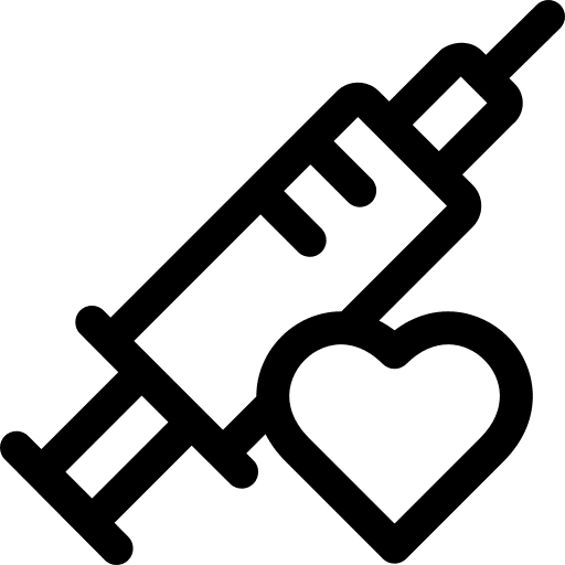 Syringe injection healthcare and medical heart icon