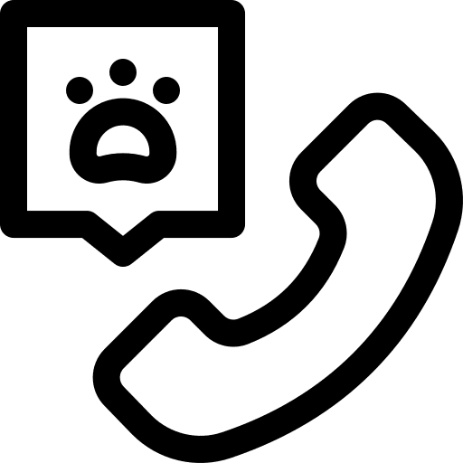 Call center telephone communications pet care icon