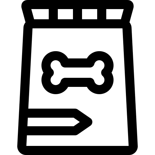 Dog food bag animal bone icon