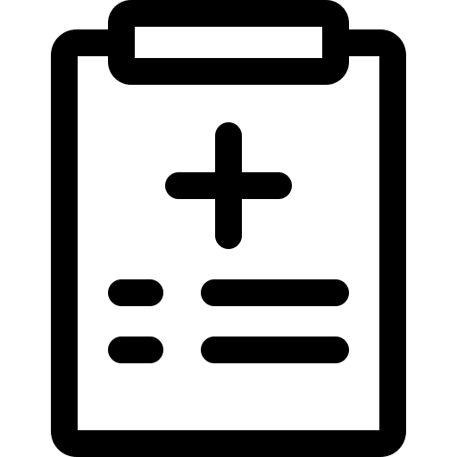 Medical history clipboard form healthcare and medical icon