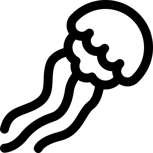 Jellyfish aquatic jellyfish sea life icon