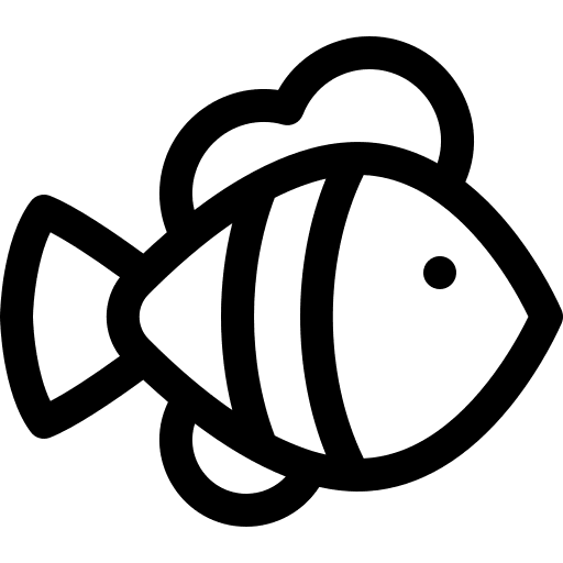 Clown fish aquatic life animals icon