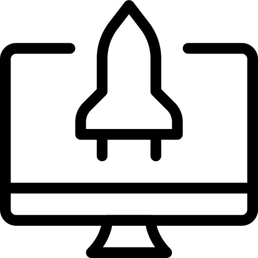 High performance rocket business and finance machine icon