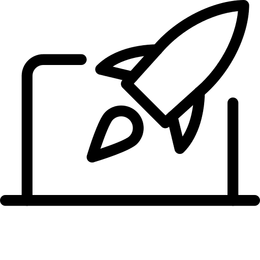 Rocket laptop speed electronics icon