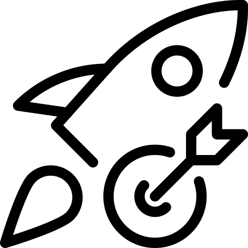 Target innovation rocket idea icon