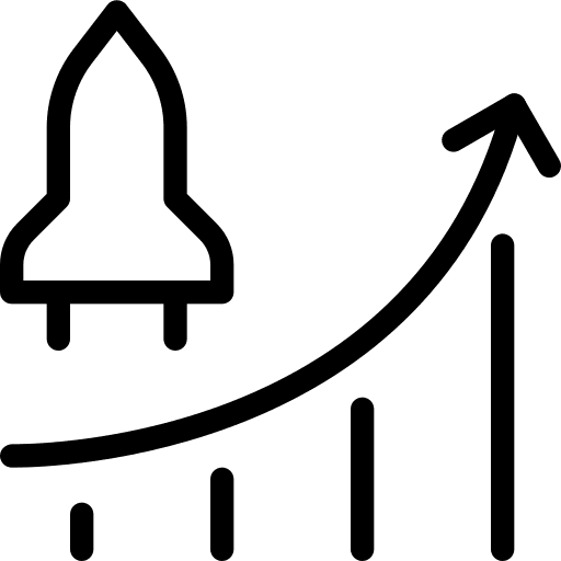 Business chart arrow rocket business and finance icon