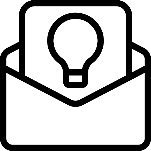 Envelope bulb project envelope icon