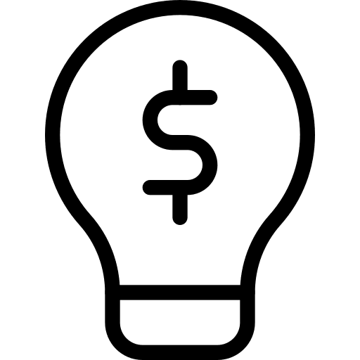 Money tip lightbulb tips icon