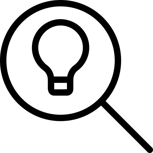 Search lightbulb tip lamp icon