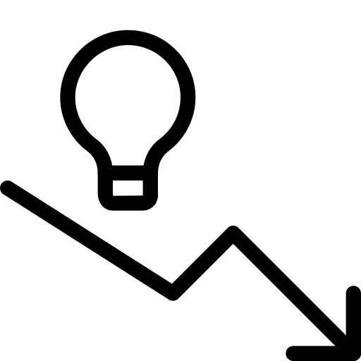 Chart business and finance fall light bulb icon