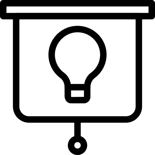 Presentation project lightbulb bulb icon