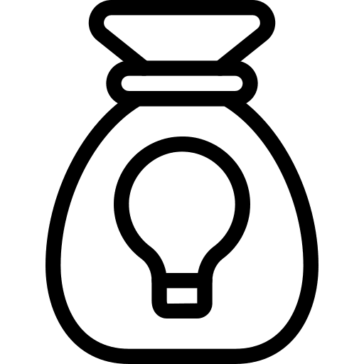 Tied business and finance bag innovation icon