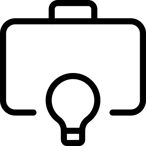 Briefcase offering business and finance suitcase icon