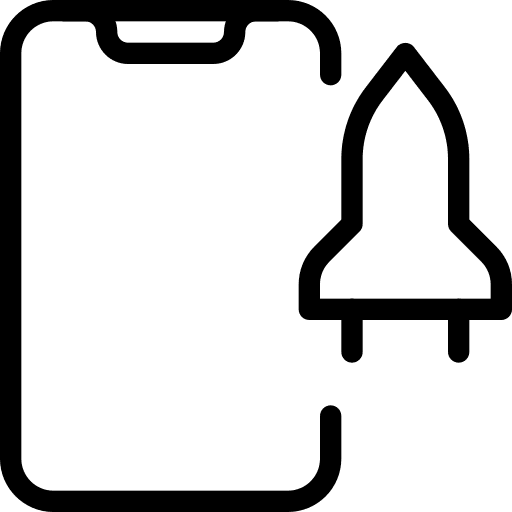 Business smartphone business rocket icon