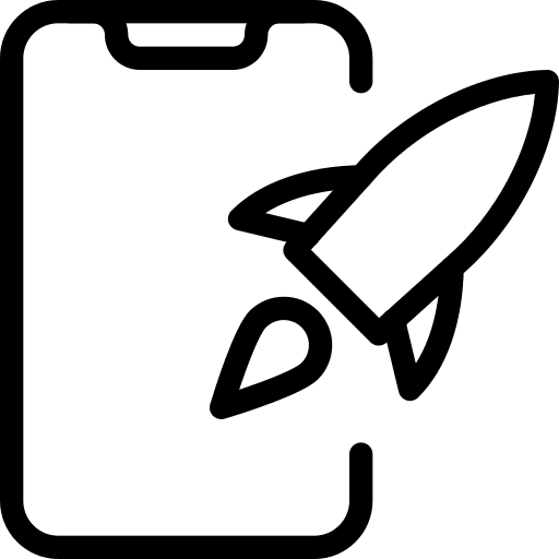 Cell phone rocket online business and finance icon