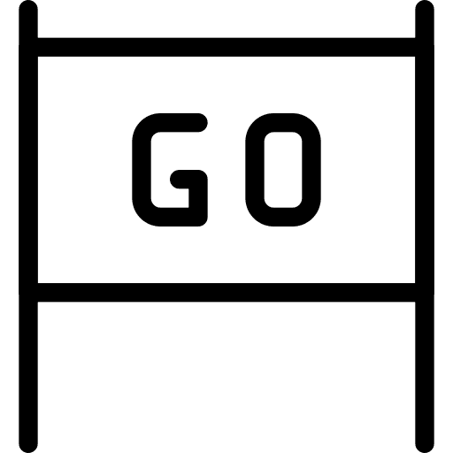 Frame go up help signboard icon