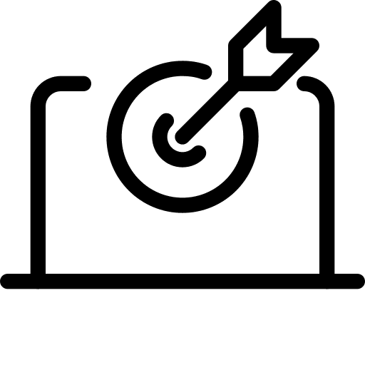 Laptop dart board object objective icon