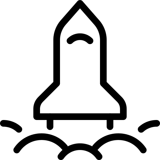 Rocket innovation transport business and finance icon