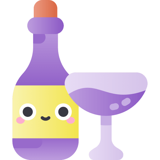 Wine glass wine wine bottle food and restaurant icon