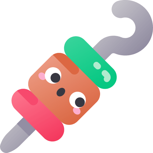 Skewer vegetables barbecue brochette icon