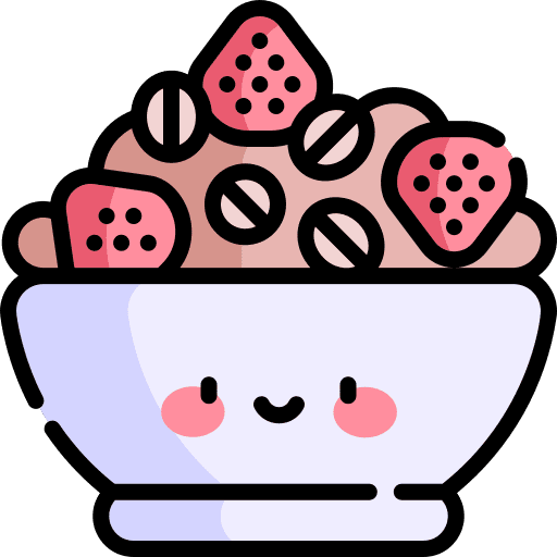 Granola oats strawberry cereal icon
