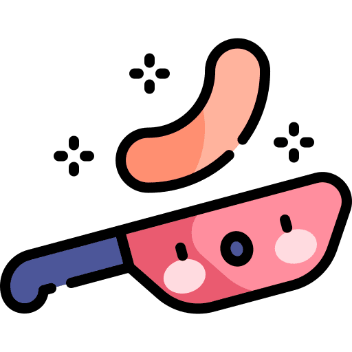 Sausage bacons food frying pan icon