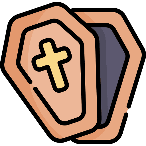 Coffin death frightening terror icon