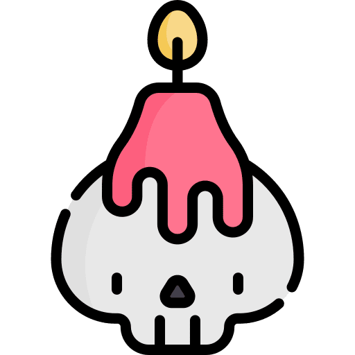 Candle poisonous scared skull icon
