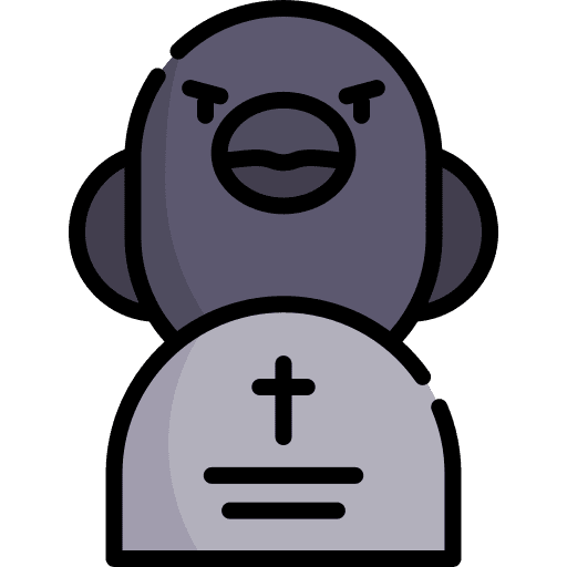Crow tombstone crow bird icon