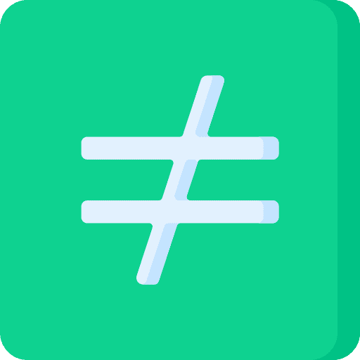 Not equal different mathematics maths icon