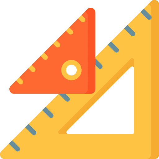 Set square ruler education set square icon