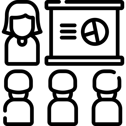 Meeting business training report icon