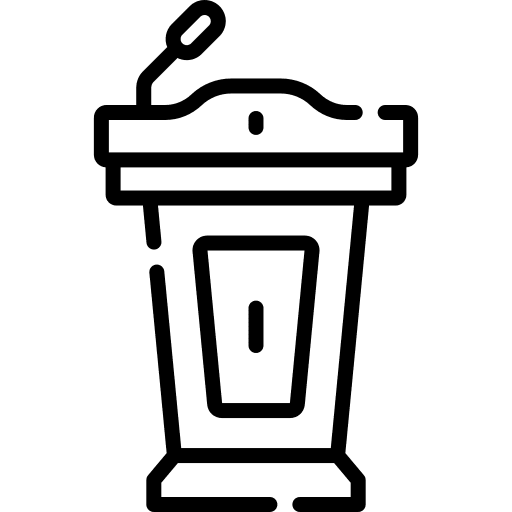Podium knowledge pedestal communications icon