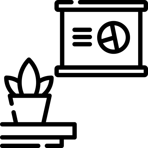 Conference business and finance plant decoration icon