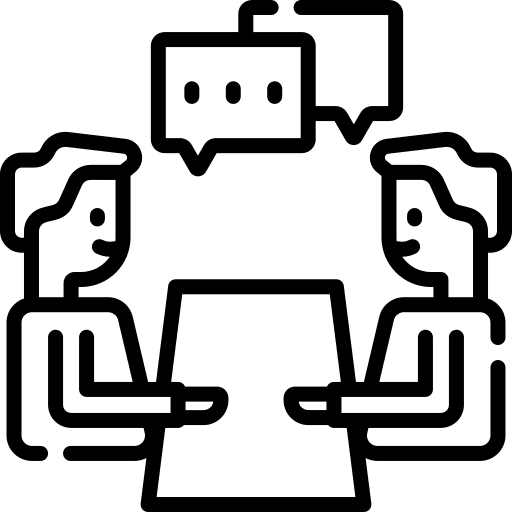 Discussion brainstorm conversation meeting icon