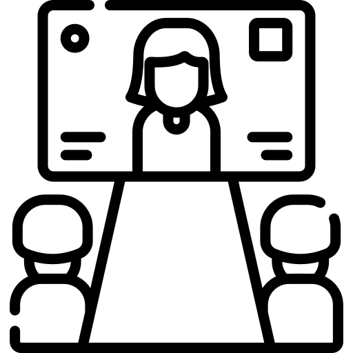 Online conference people elearning online conference icon