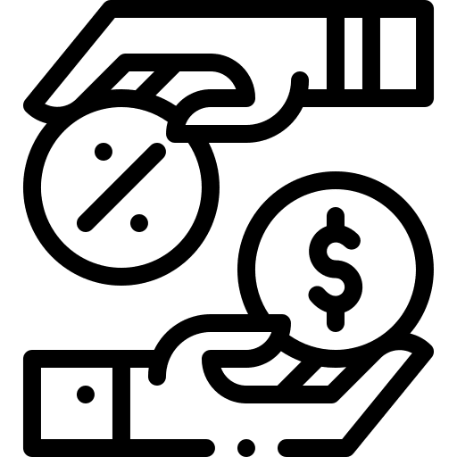 Commission hand benefit purchase icon