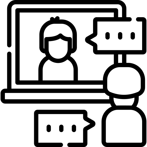 Video call laptop communications user icon